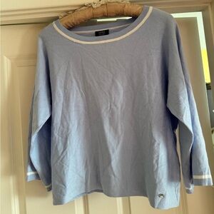 Jones New York Collection baby blue and off white comfy light sweater size XL